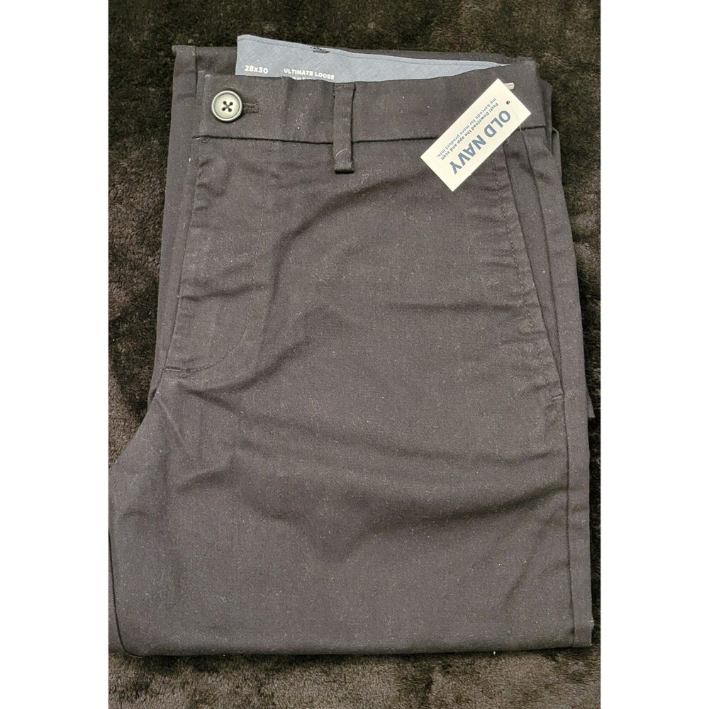 NWT Men's Old Navy Black Ultimate Loose Built In Flex Size 28 X 30 Dress Pants